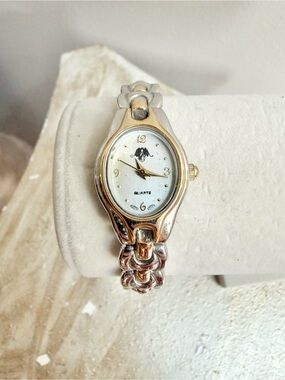 Vintage Two-Tone Gold and Silver Women's Quartz Bracelet Watch